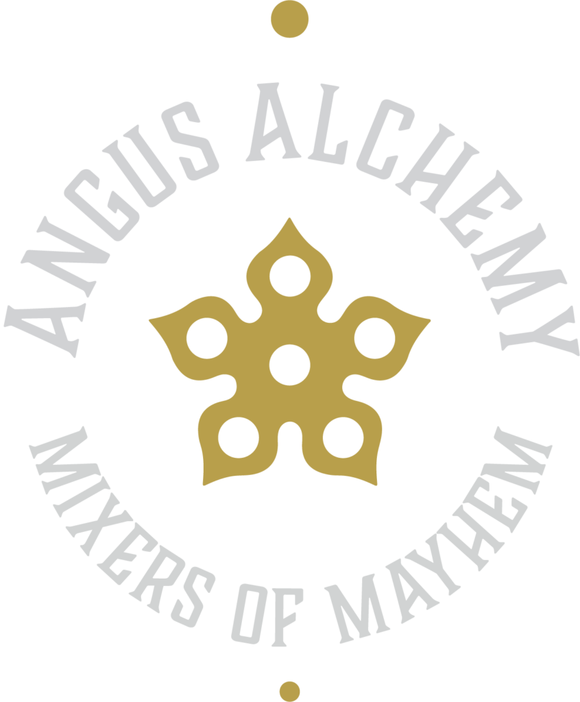 Angus Alchemy logo with the tagline Mixers of Mayhem